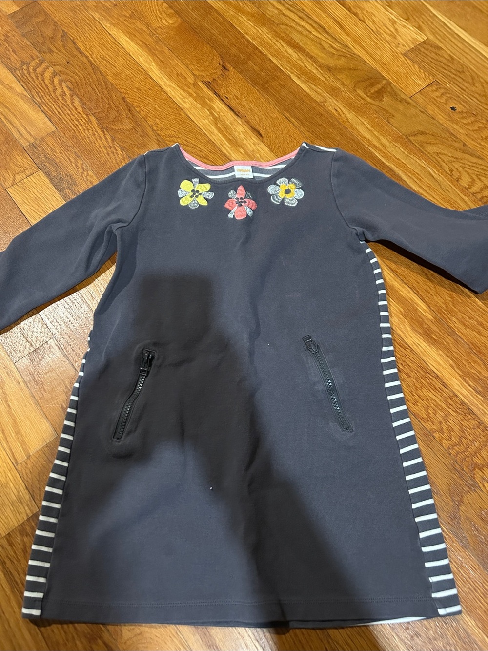 Gymboree Navy Knit Dress with Floral Appliqués